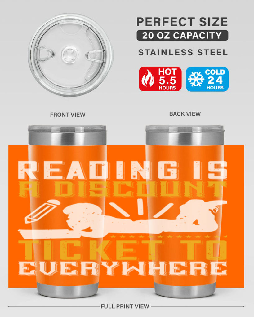 reading is a discount ticket to everywhere 16#- reading- Tumbler