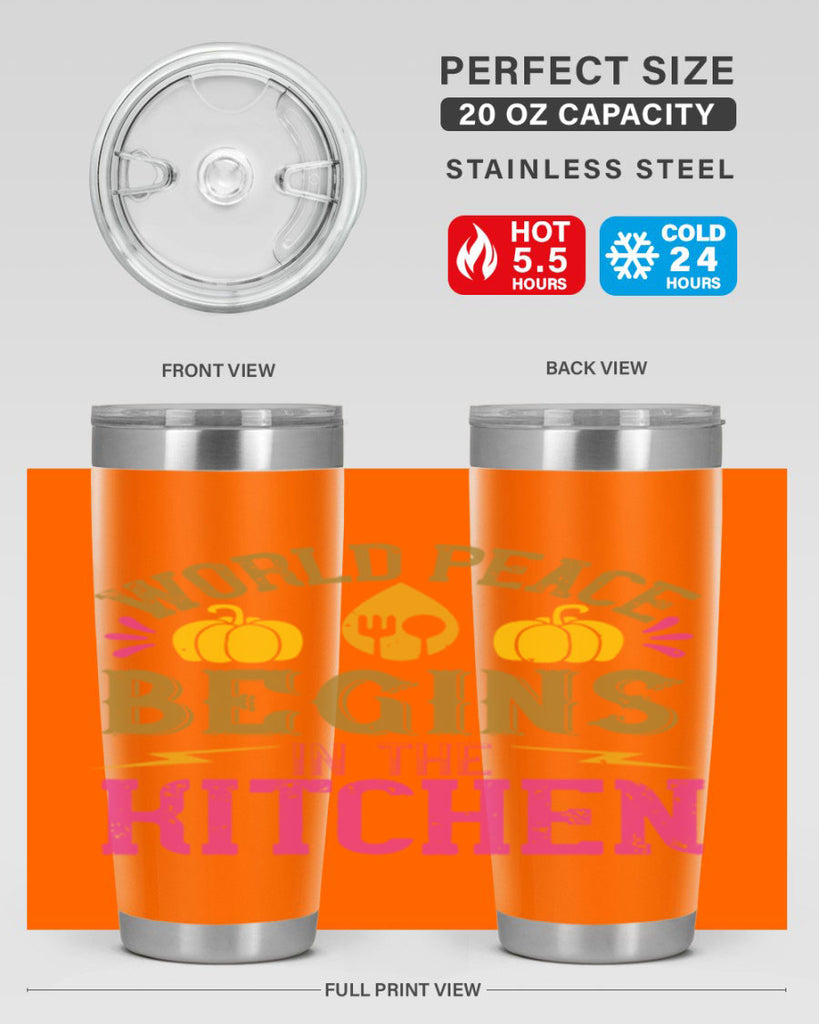 world peace begins in the kitchen 7#- vegan- Tumbler
