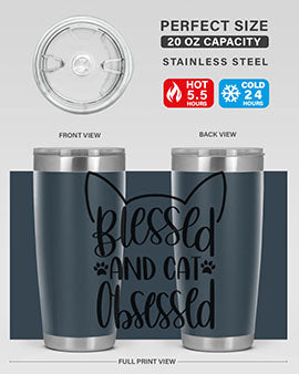 Blessed And Cat Obsessed Style 79#- cat- Tumbler