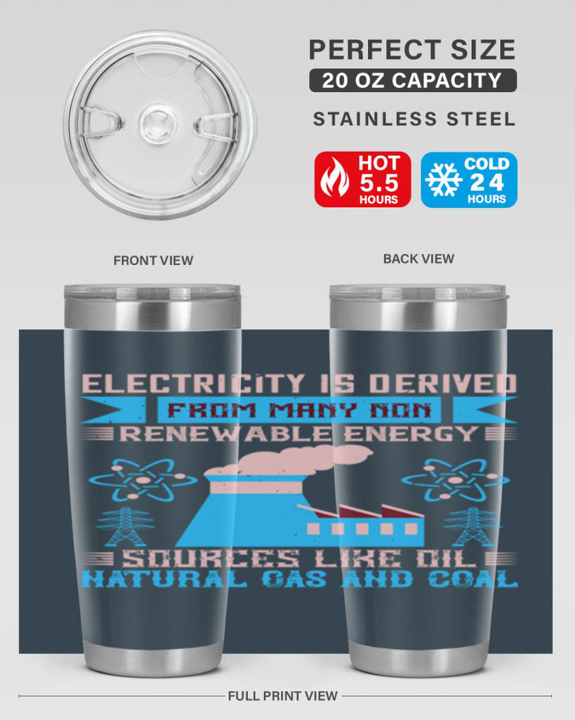 Electricity is derived from many nonrenewable and coal Style 47#- electrician- tumbler