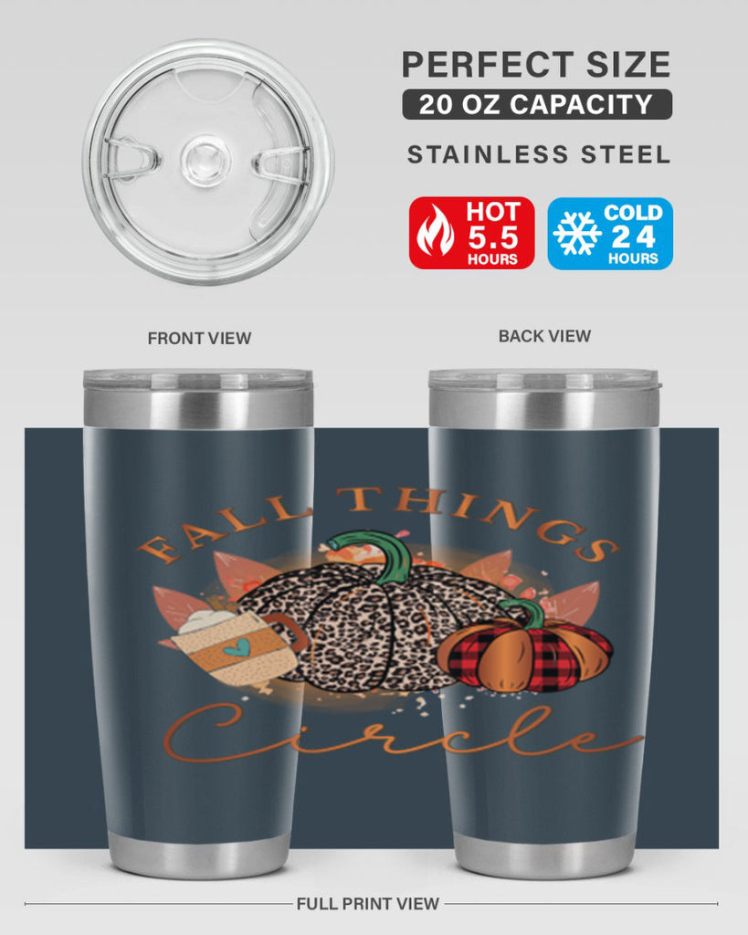 Fall Things Circle 133#- fall- Tumbler