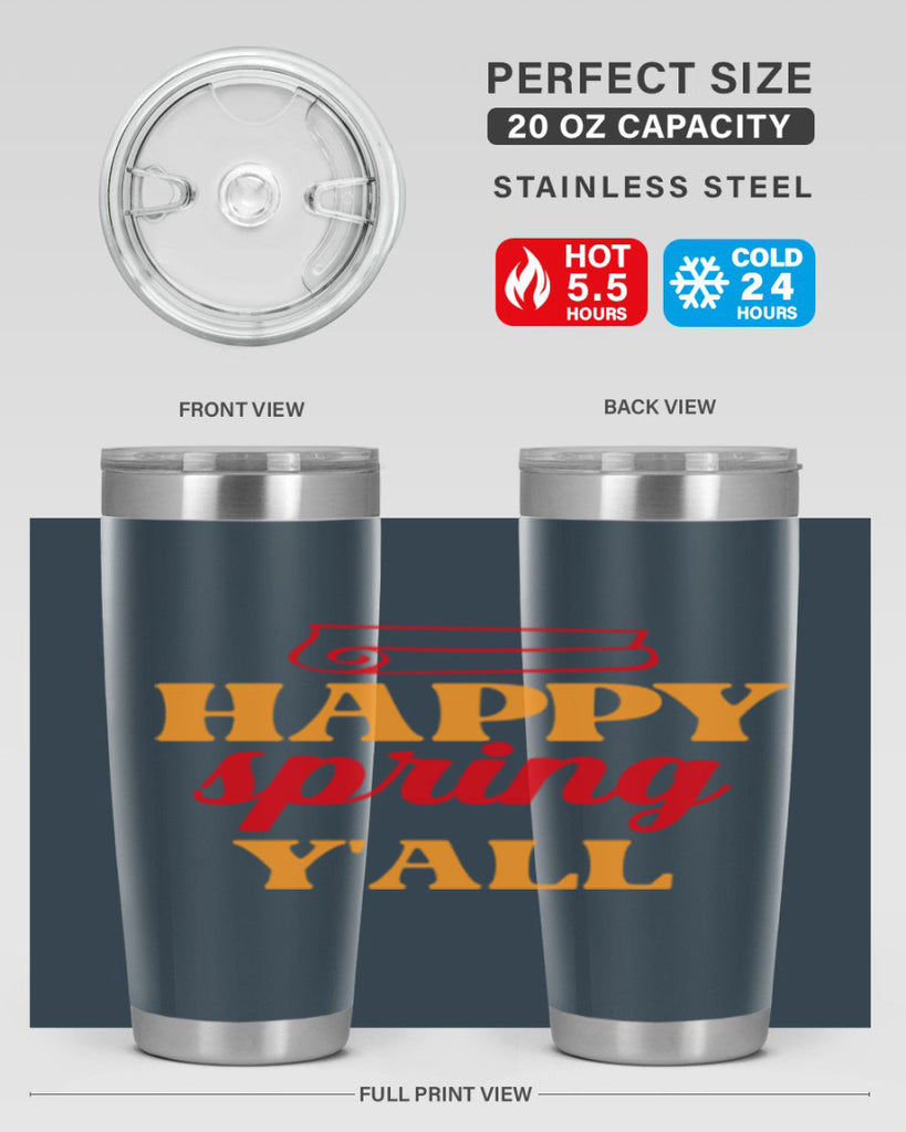 Happy spring y'all 166#- spring- Tumbler