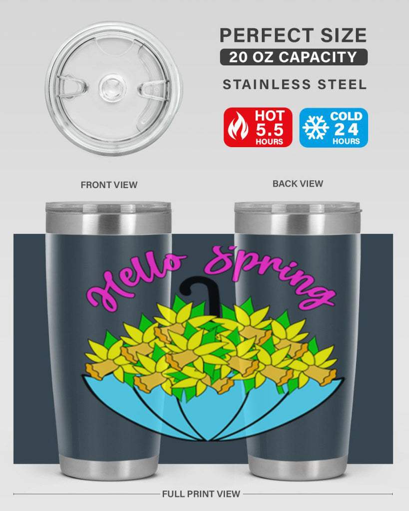Hello Spring Umbrella Daffodils207#- spring- Tumbler