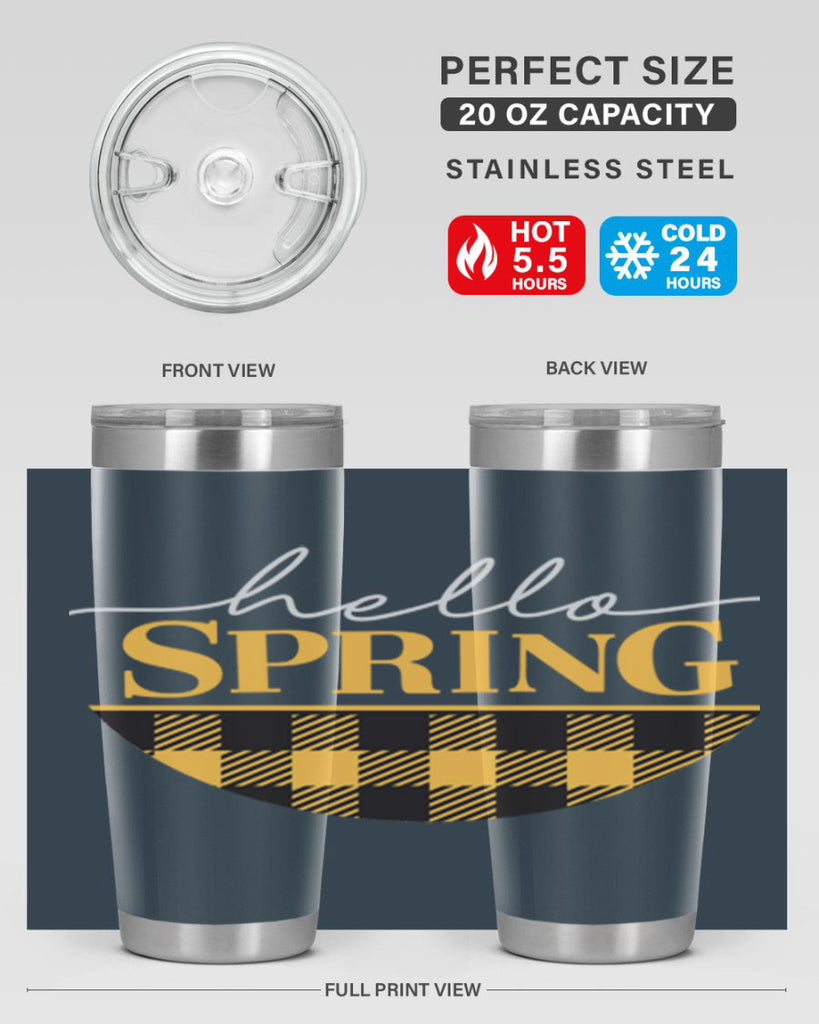 Hello Spring plaid 203#- spring- Tumbler