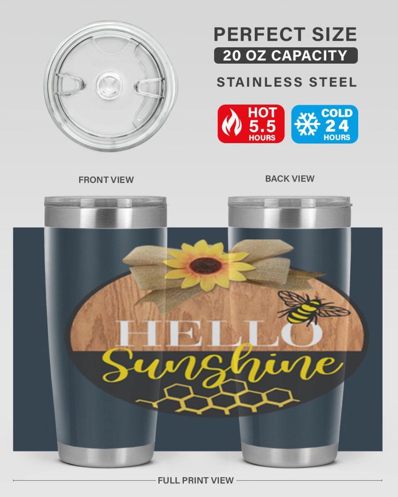 Hello Sunshine and bee Mockup215#- spring- Tumbler