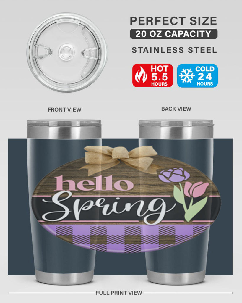 Hello spring plaid Mockup205#- spring- Tumbler