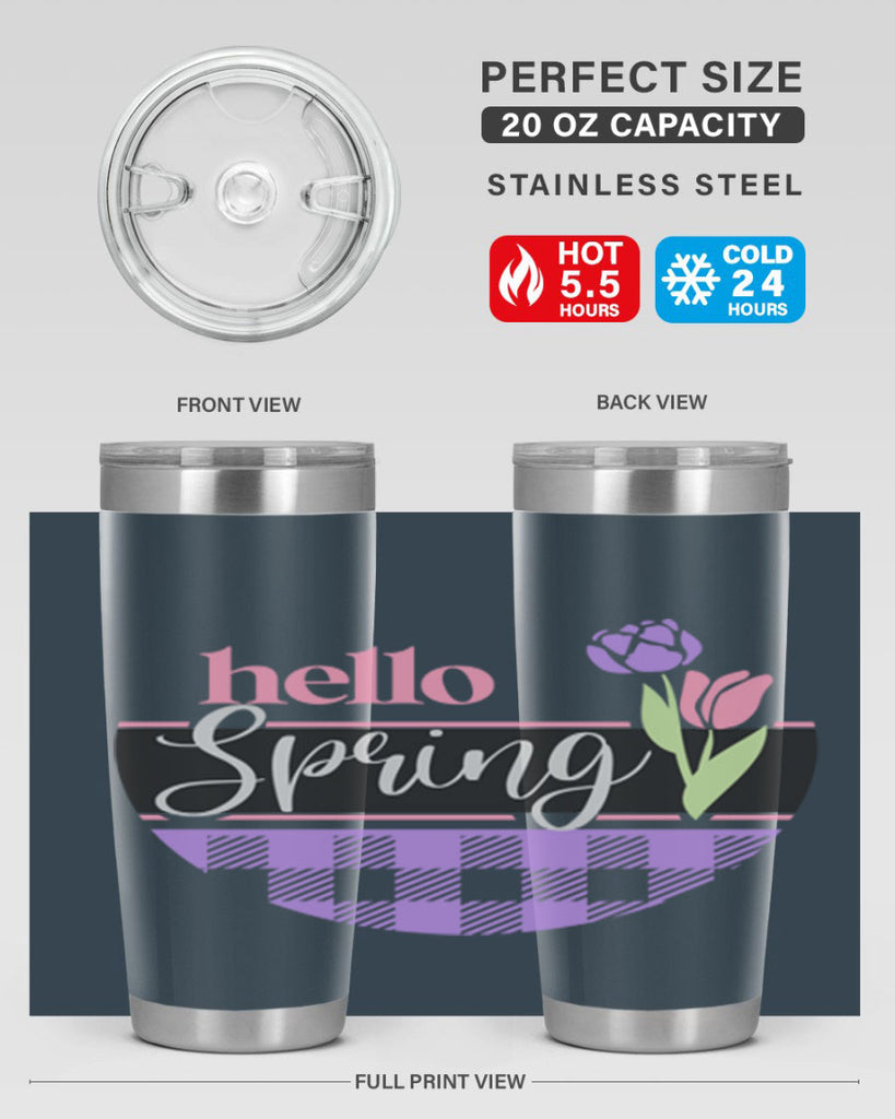 Hello spring plaid206#- spring- Tumbler