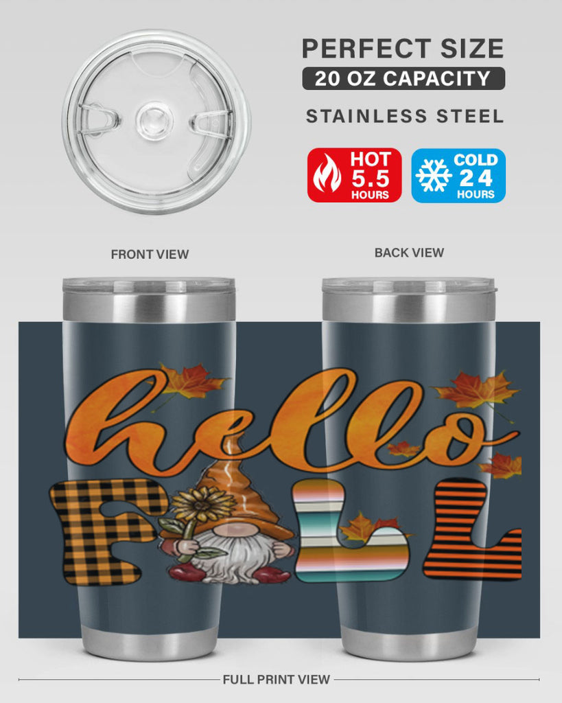HelloFallVintageGnome 299#- fall- Tumbler