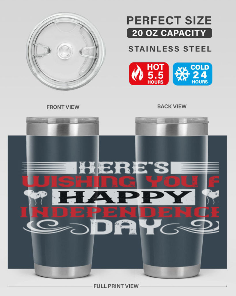 Heres wishing you a happy Independence Day Style 111#- Fourt Of July- Tumbler