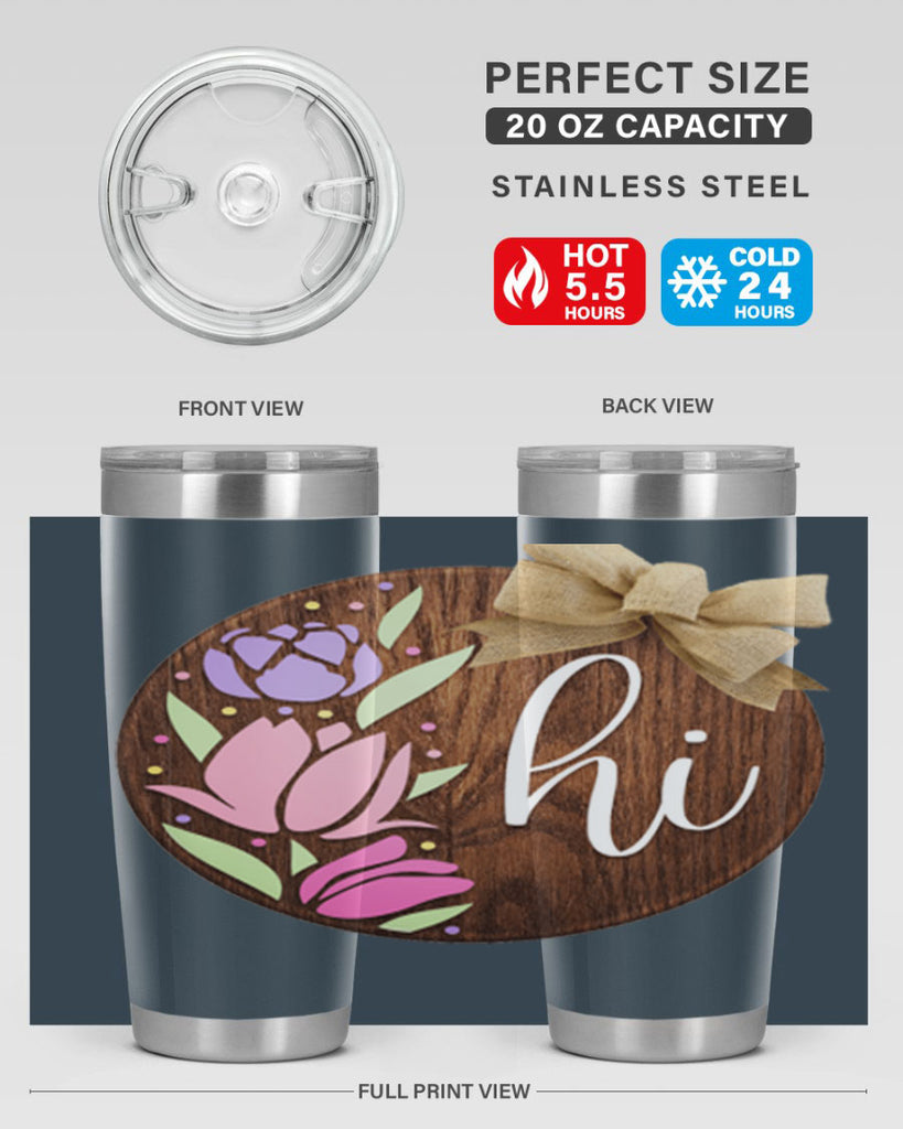 Hi pink flowers Mockup237#- spring- Tumbler