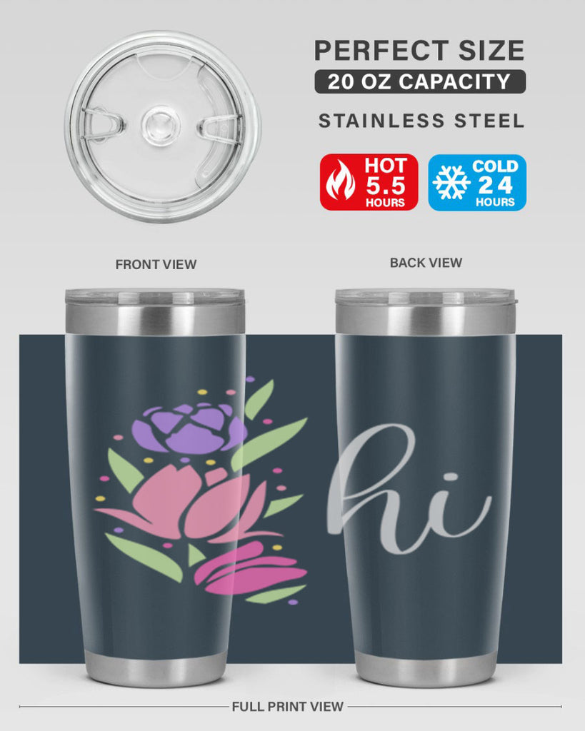 Hi pink flowers238#- spring- Tumbler