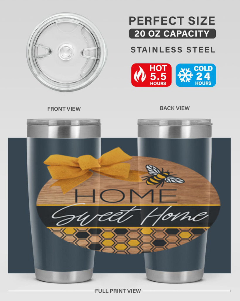 Home Sweet Home Bee and hive pattern Mockup242#- spring- Tumbler