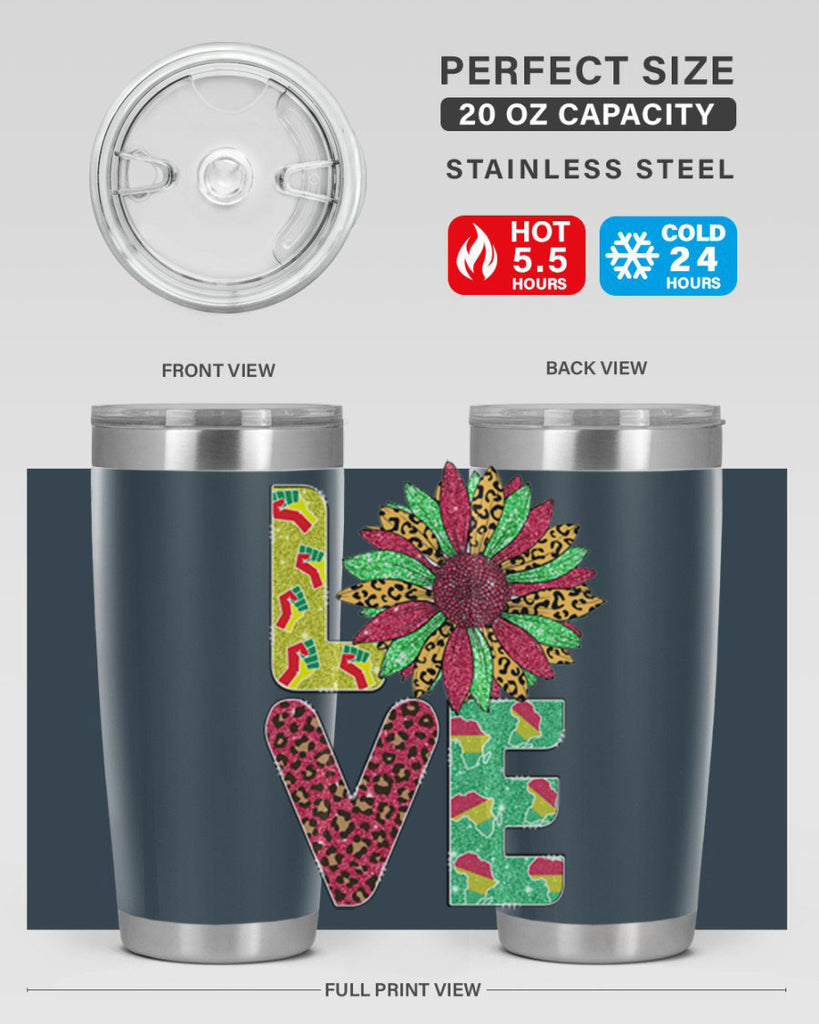 Love Juneteenth Day Fist Sunflower Png 7#- Juneteenth- tumbler