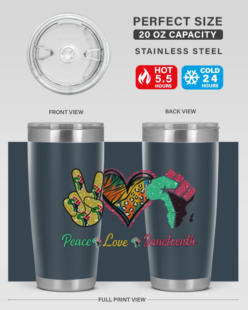 Peace Love Juneteenth Day Fist Png 8#- Juneteenth- tumbler