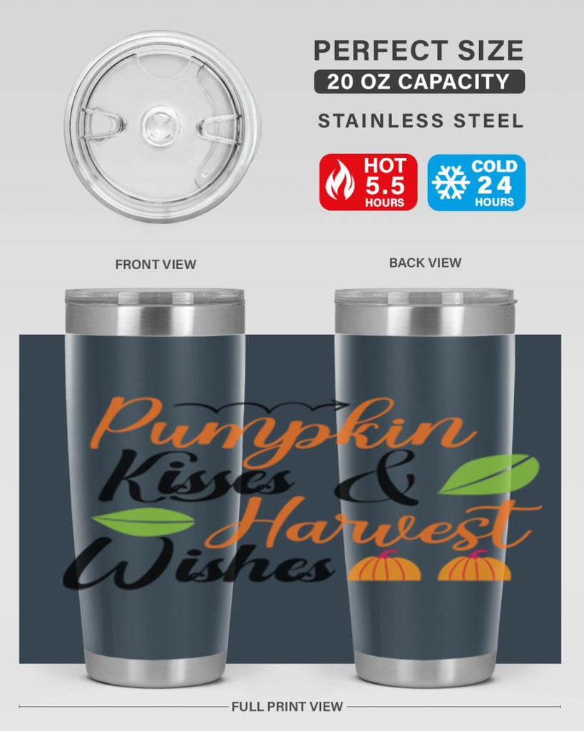 Pumpkin Kisses Harvest Wishes 523#- fall- Tumbler