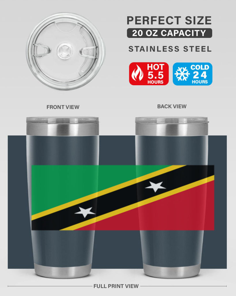 Saint Kitts and Nevis 52#- world flags- Tumbler