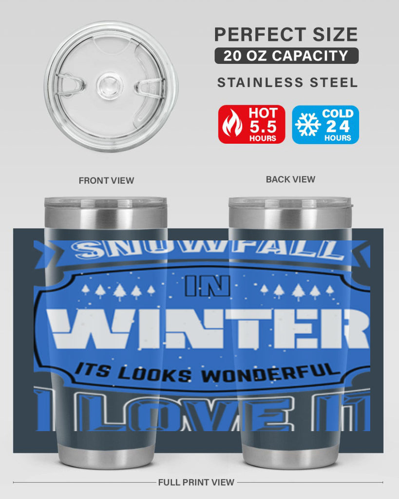 Snowfall in Winter 372#- winter- Tumbler