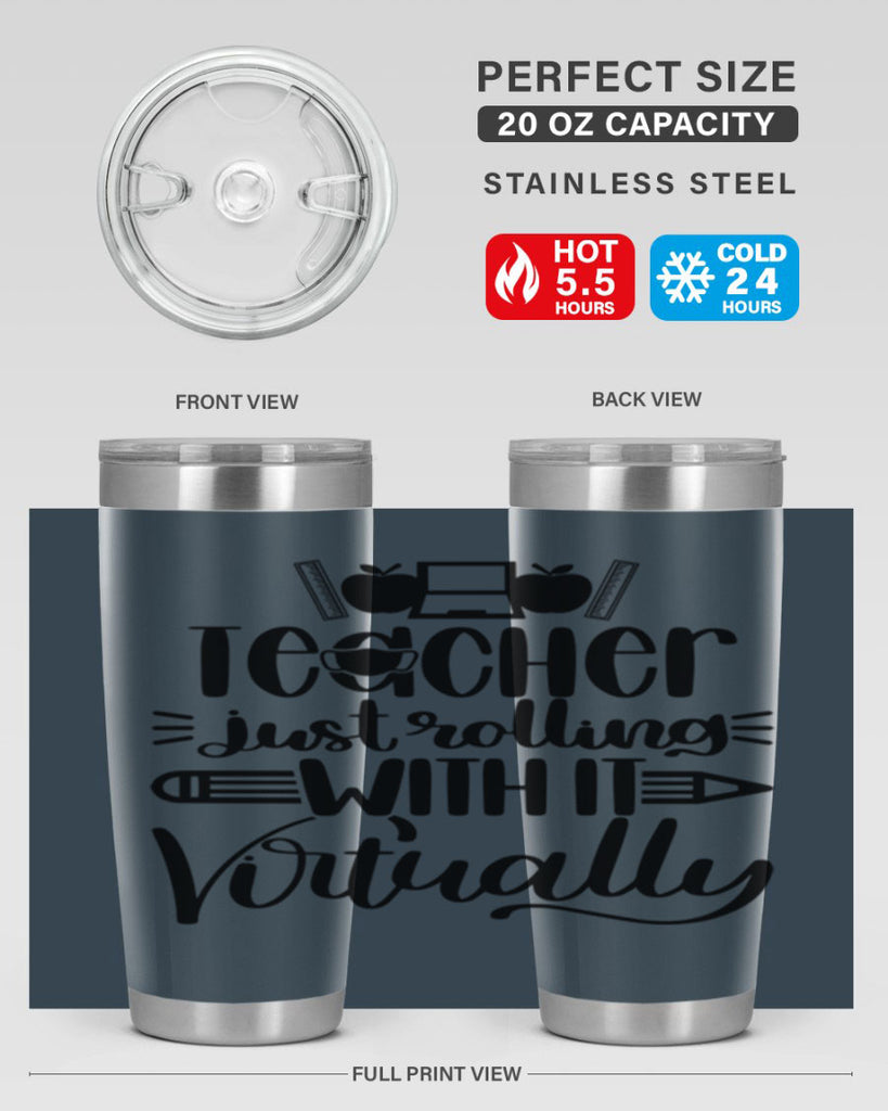 Teacher Just Rolling Style 53#- teacher- tumbler