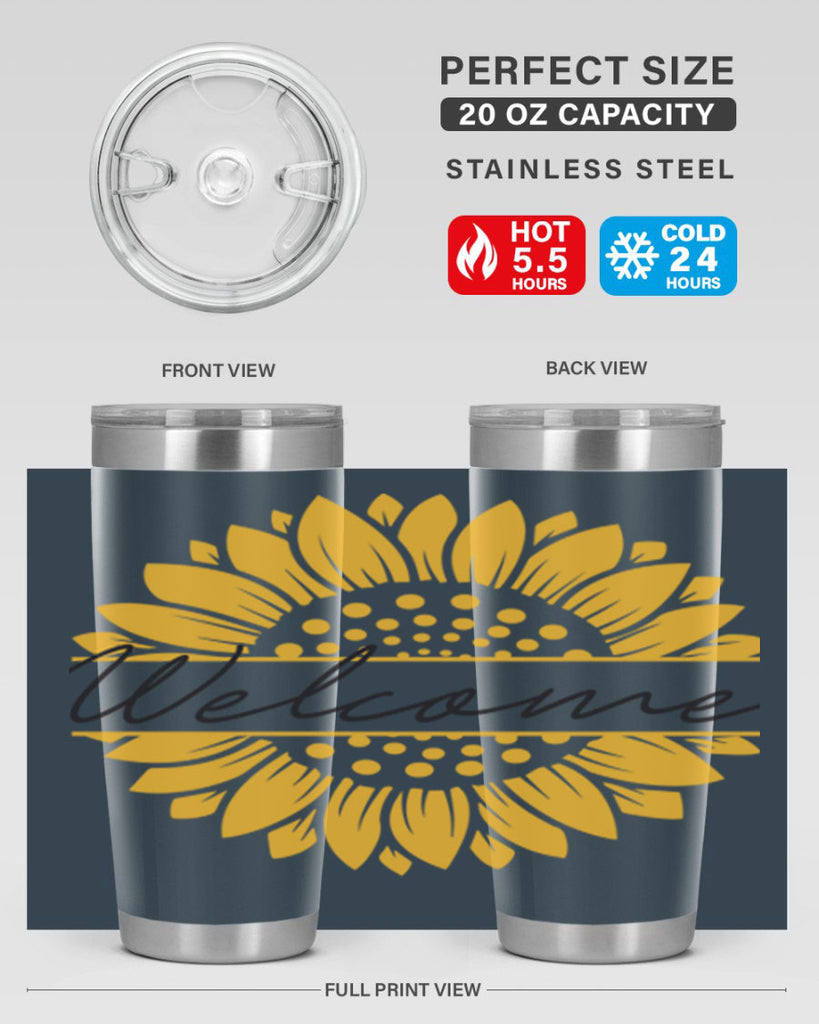 Welcome Sunflower585#- spring- Tumbler