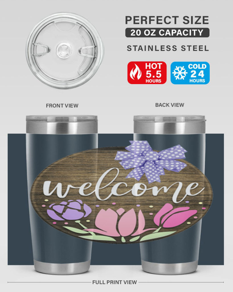 Welcome three flowers Mockup586#- spring- Tumbler