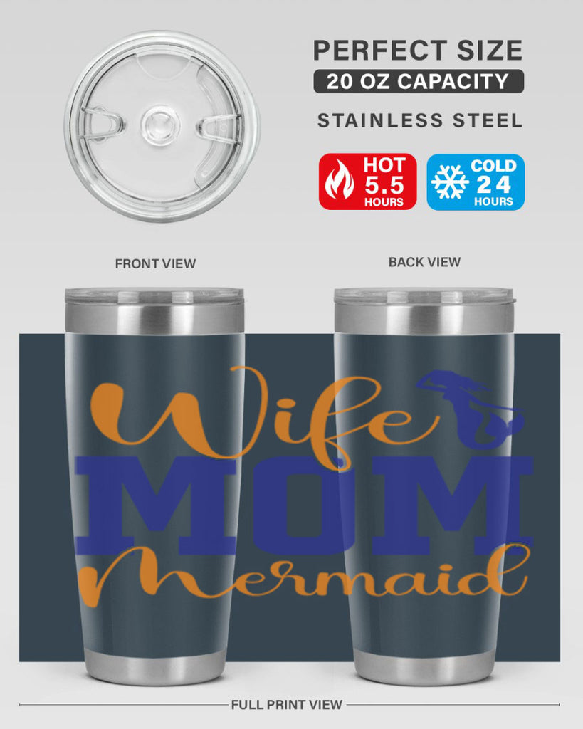 Wife Mom Mermaid 668#- mermaid- Tumbler