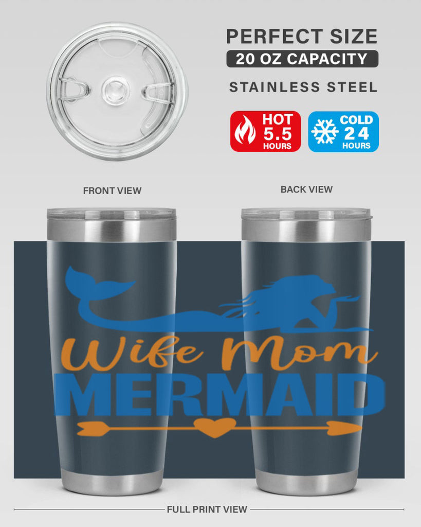 Wife Mom Mermaid 673#- mermaid- Tumbler
