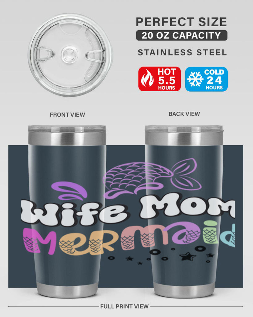 Wife Mom Mermaid 676#- mermaid- Tumbler