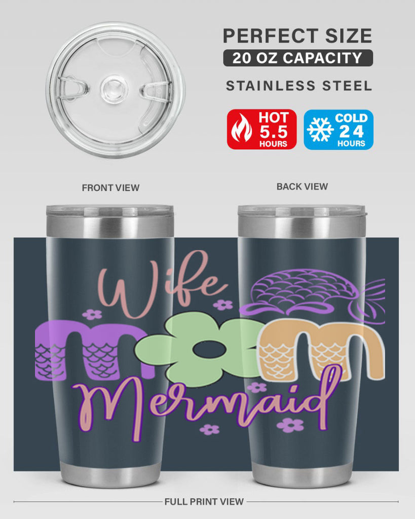 Wife Mom Mermaid 677#- mermaid- Tumbler