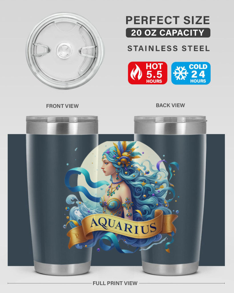 aquarius 84#- zodiac- Tumbler