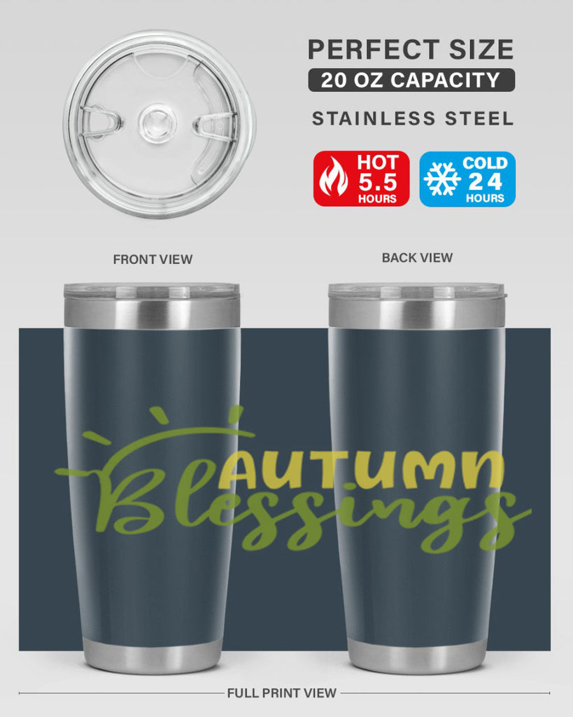 autumn blessings 66#- thanksgiving- Tumbler