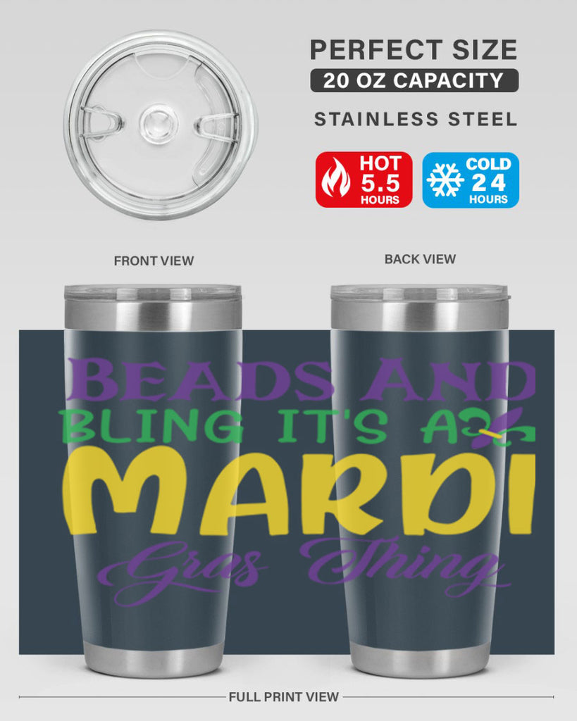 beads and bling its a mardi gras thing 86#- mardi gras- Tumbler