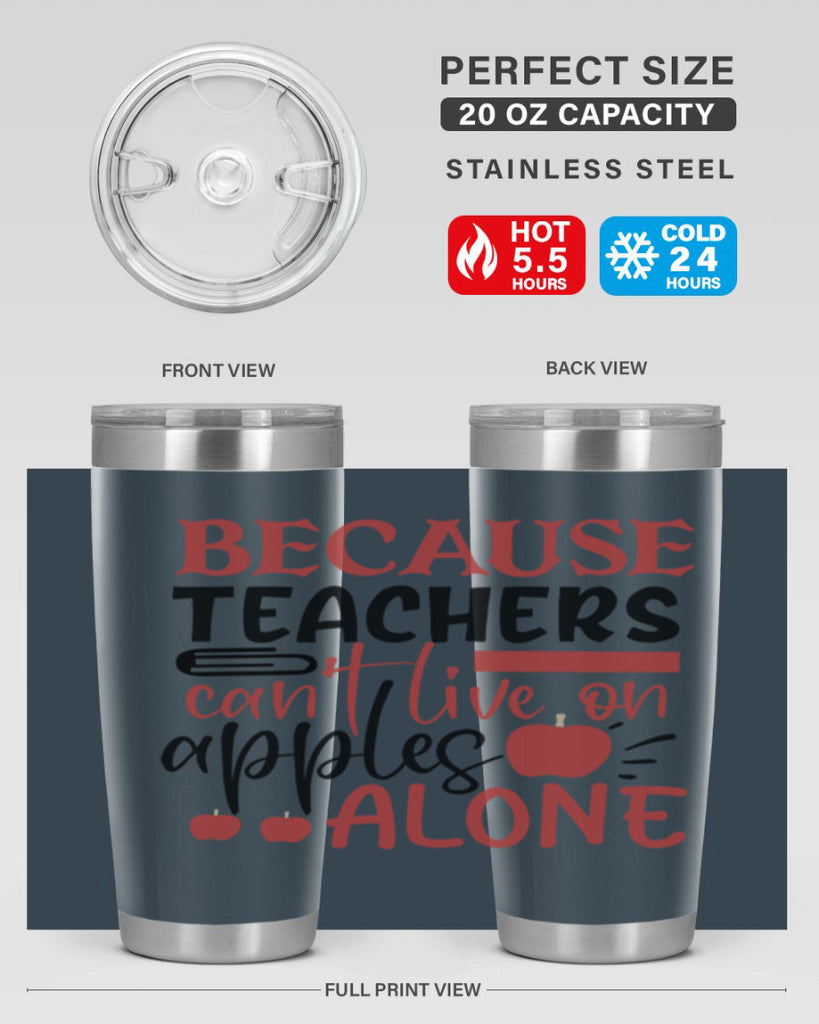 because teachers cant live on apples alone Style 191#- teacher- tumbler