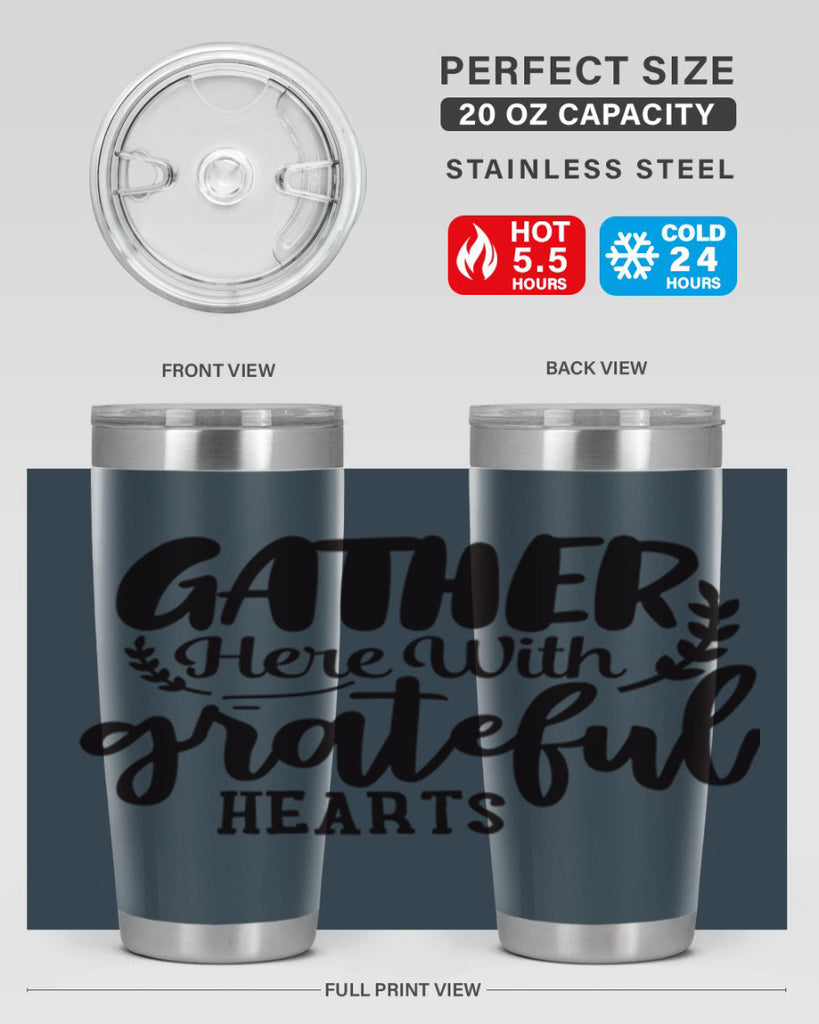 gather here with grateful hearts 62#- thanksgiving- Tumbler