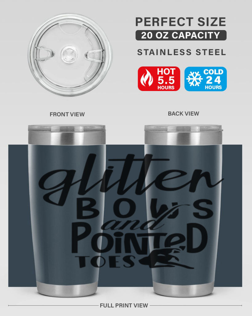 glitter bows and pointed toes 42#- ballet- Tumbler