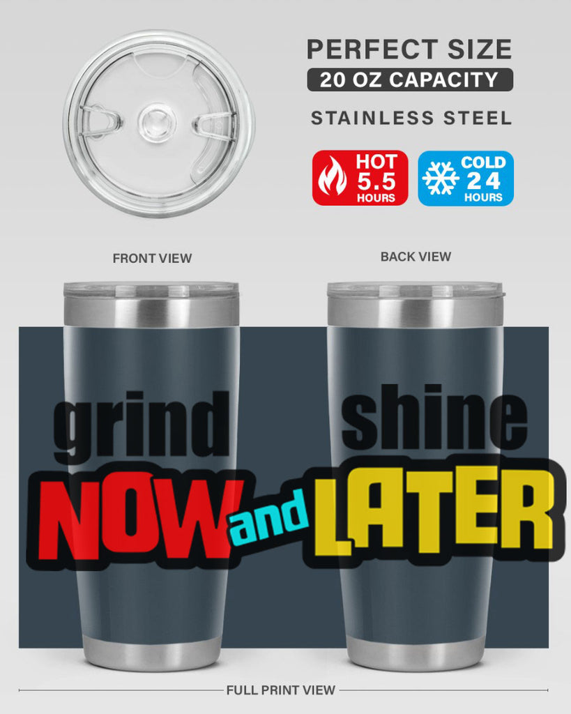 grind now and shine later 142#- black words phrases- Cotton Tank