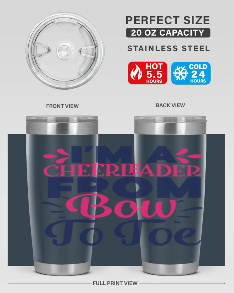 im a cheerleader bow to toe 1743#- cheer- Tumbler