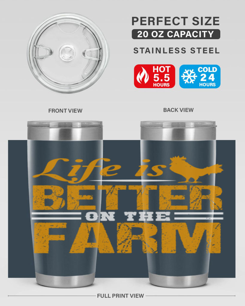 life is better on the farm 44#- farming and gardening- Tumbler