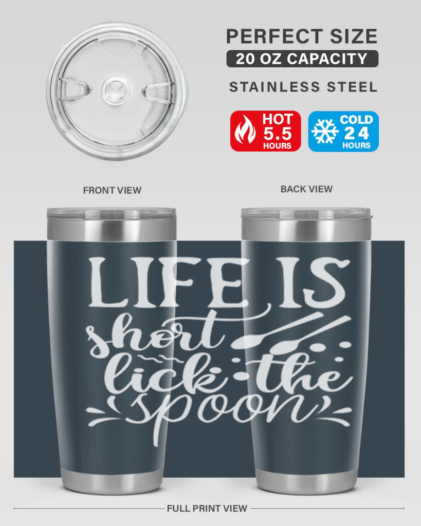 life is short lick the spoon 25#- kitchen- Tumbler