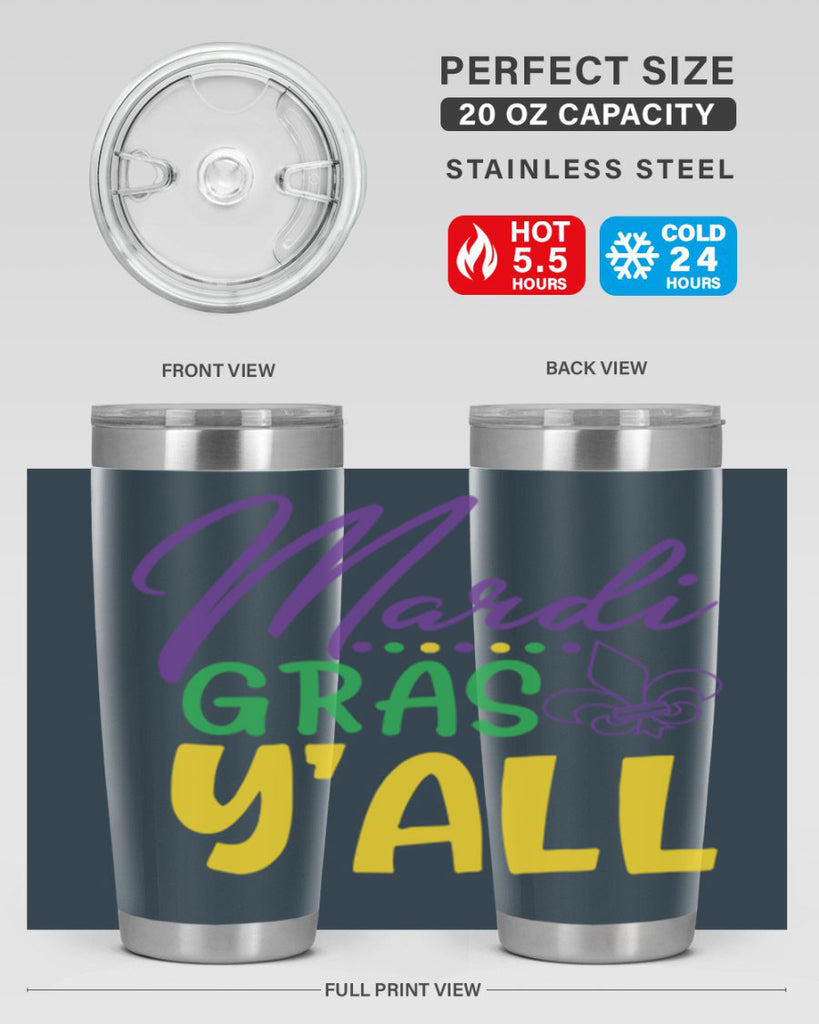 mardi gras yall 77#- mardi gras- Tumbler