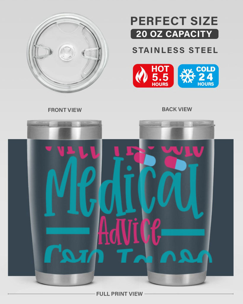 will trade medicau advice for tacos Style Style 8#- nurse- tumbler