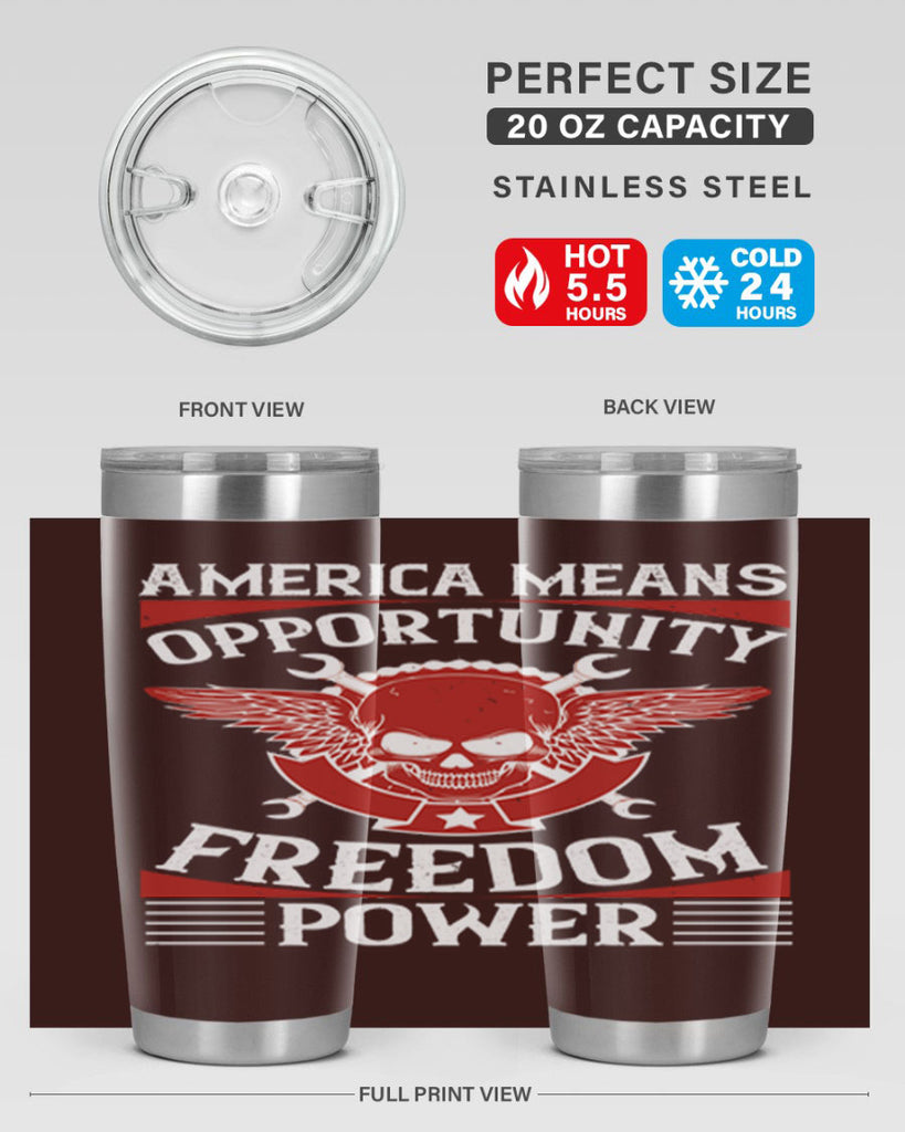 America means opportunity freedom power Style 85#- Fourt Of July- Tumbler