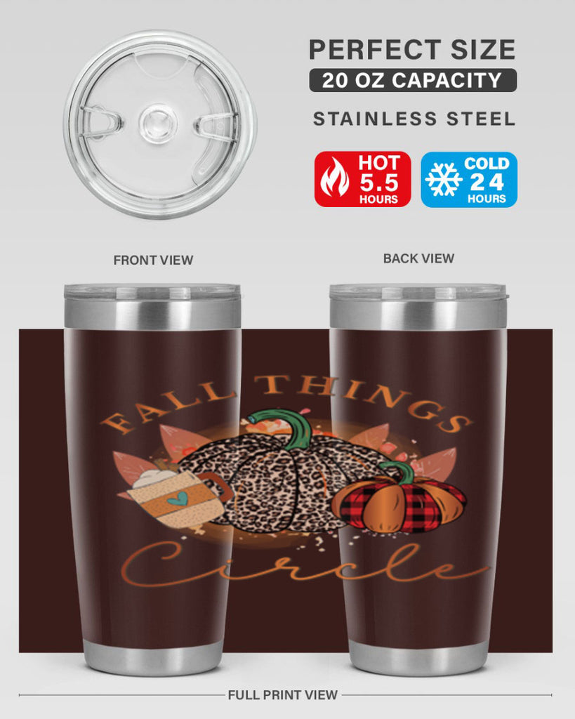 Fall Things Circle 133#- fall- Tumbler