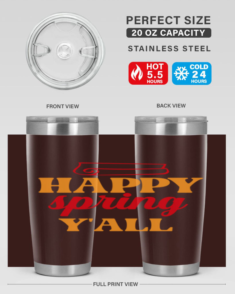 Happy spring y'all 166#- spring- Tumbler