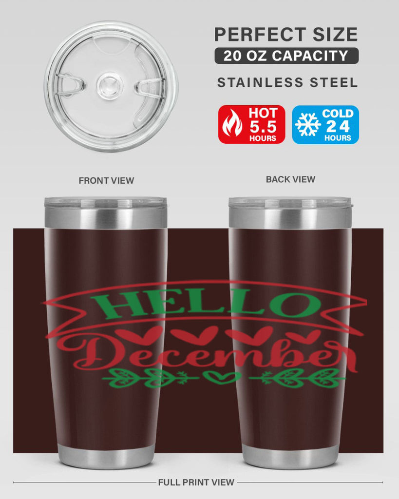 Hello December 159#- winter- Tumbler