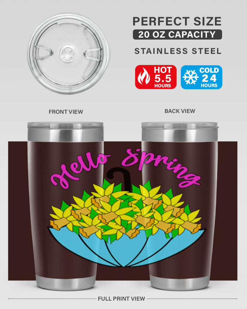 Hello Spring Umbrella Daffodils207#- spring- Tumbler