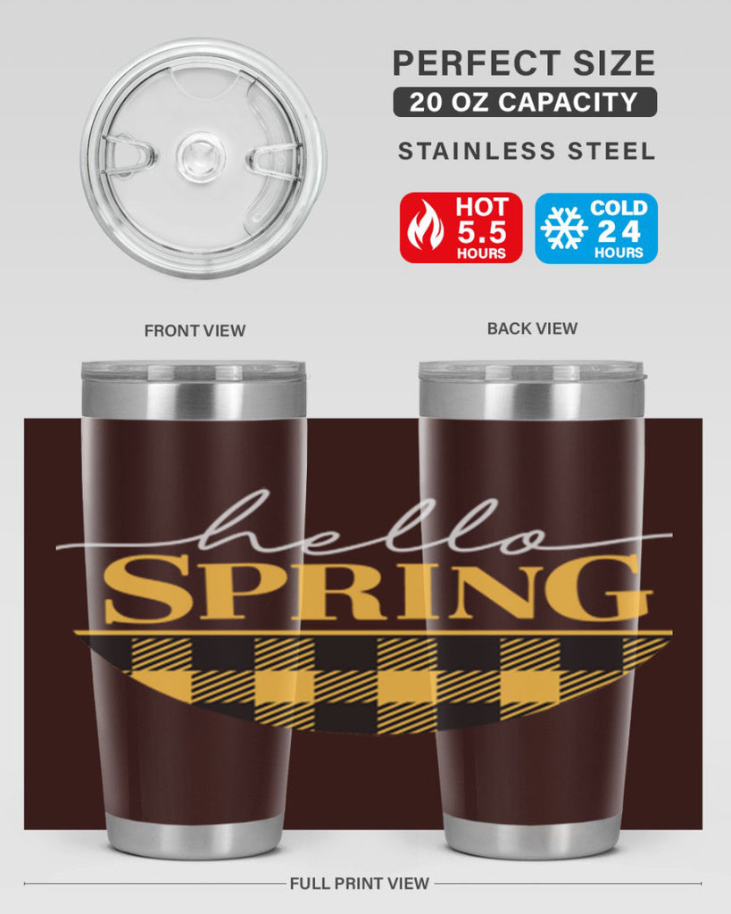 Hello Spring plaid 203#- spring- Tumbler