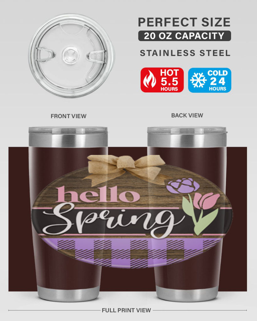 Hello spring plaid Mockup205#- spring- Tumbler