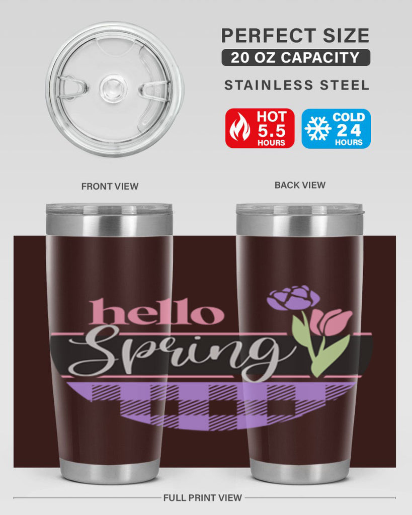 Hello spring plaid206#- spring- Tumbler