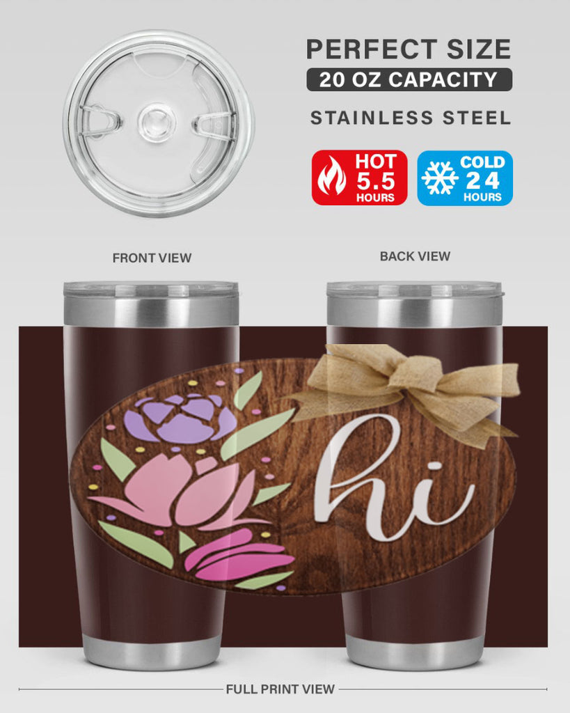 Hi pink flowers Mockup237#- spring- Tumbler