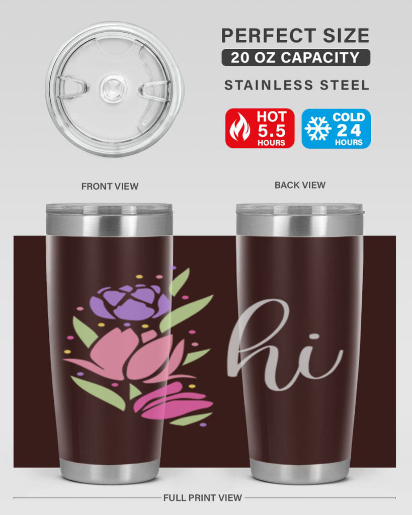 Hi pink flowers238#- spring- Tumbler